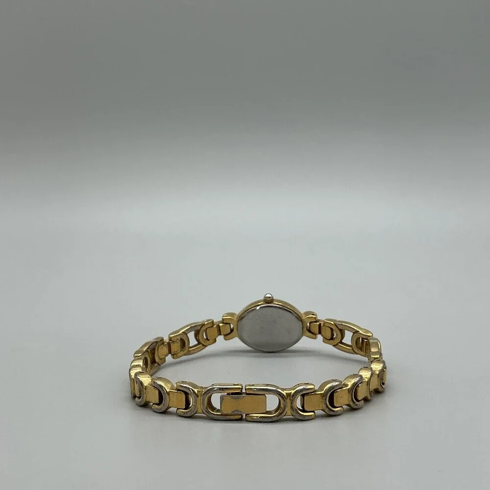 Caravelle By Bulova Womens Watch 16mm Gold Tone Oval Dial New Battery 7.75